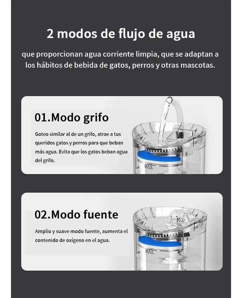 FUENTE DE AGUA PARA GATO TRANSPARENTE