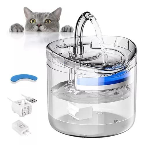 FUENTE DE AGUA PARA GATO TRANSPARENTE