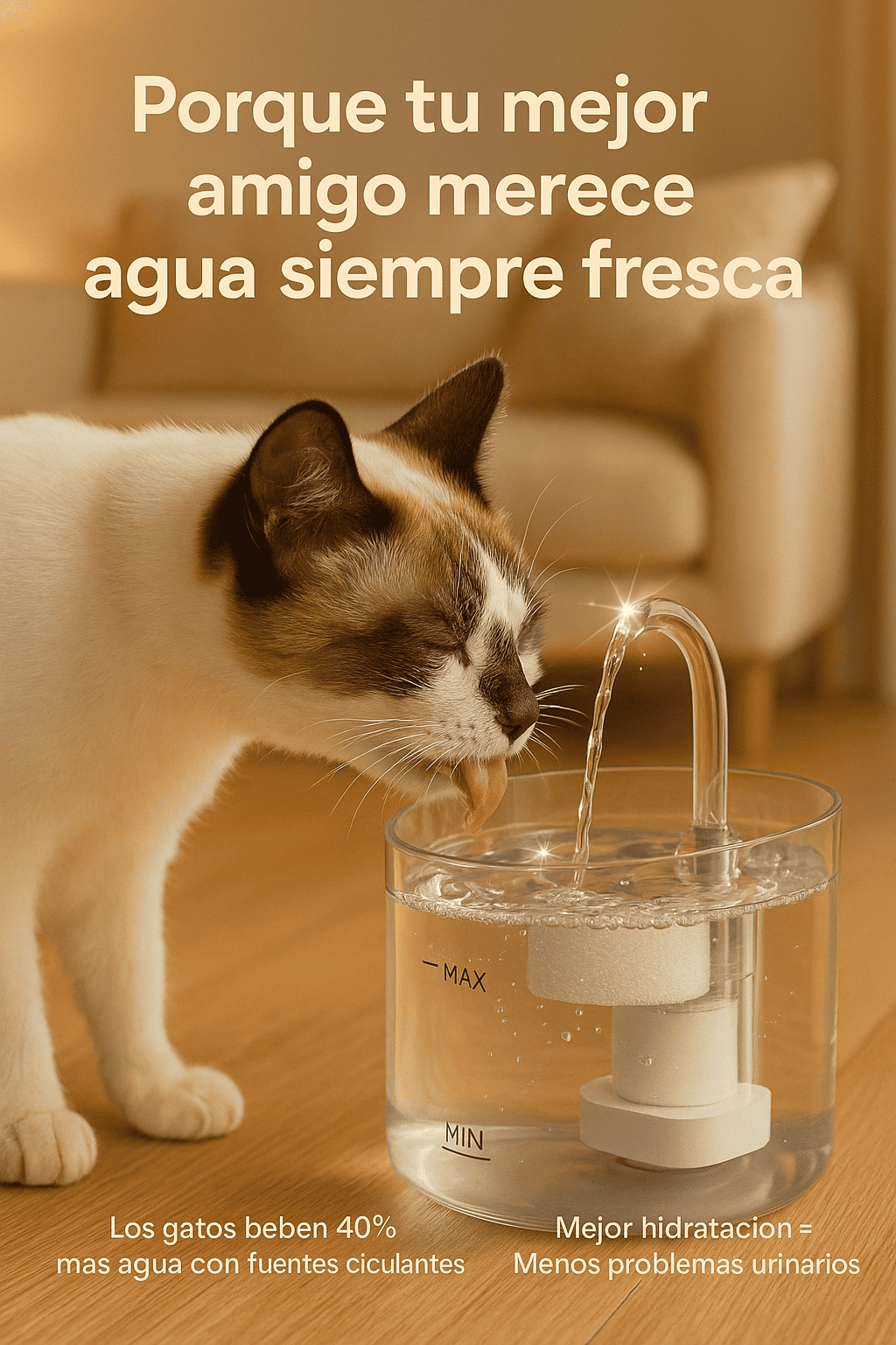 FUENTE DE AGUA PARA GATO TRANSPARENTE