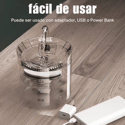 FUENTE DE AGUA PARA GATO TRANSPARENTE